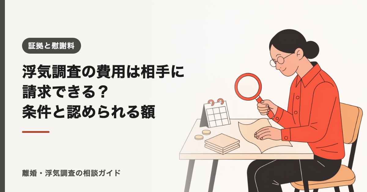 浮気調査の費用は相手に請求できる？条件と認められる額【2026年】