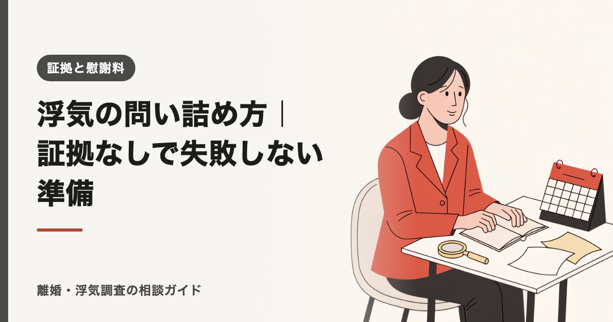 浮気の問い詰め方｜証拠なしで失敗しない準備【2026年】