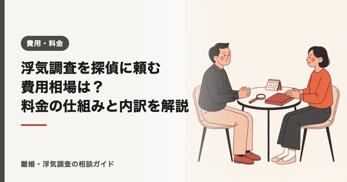 浮気調査を探偵に頼む費用相場は？料金の仕組みと内訳を解説【2026年】