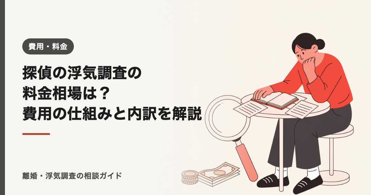 探偵の浮気調査の料金相場は？費用の仕組みと内訳を解説【2026年】