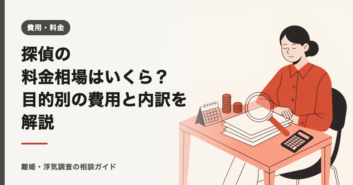 探偵の料金相場はいくら？目的別の費用と内訳を解説【2026年】